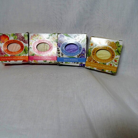Fissi Firenze Fruits and Flavours Soaps Set of 4 Made in Italy NIB - Picture 1 of 7